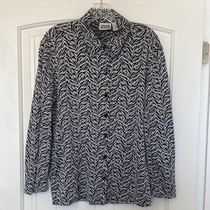 Chico's Black and White Zebra Print Blouse